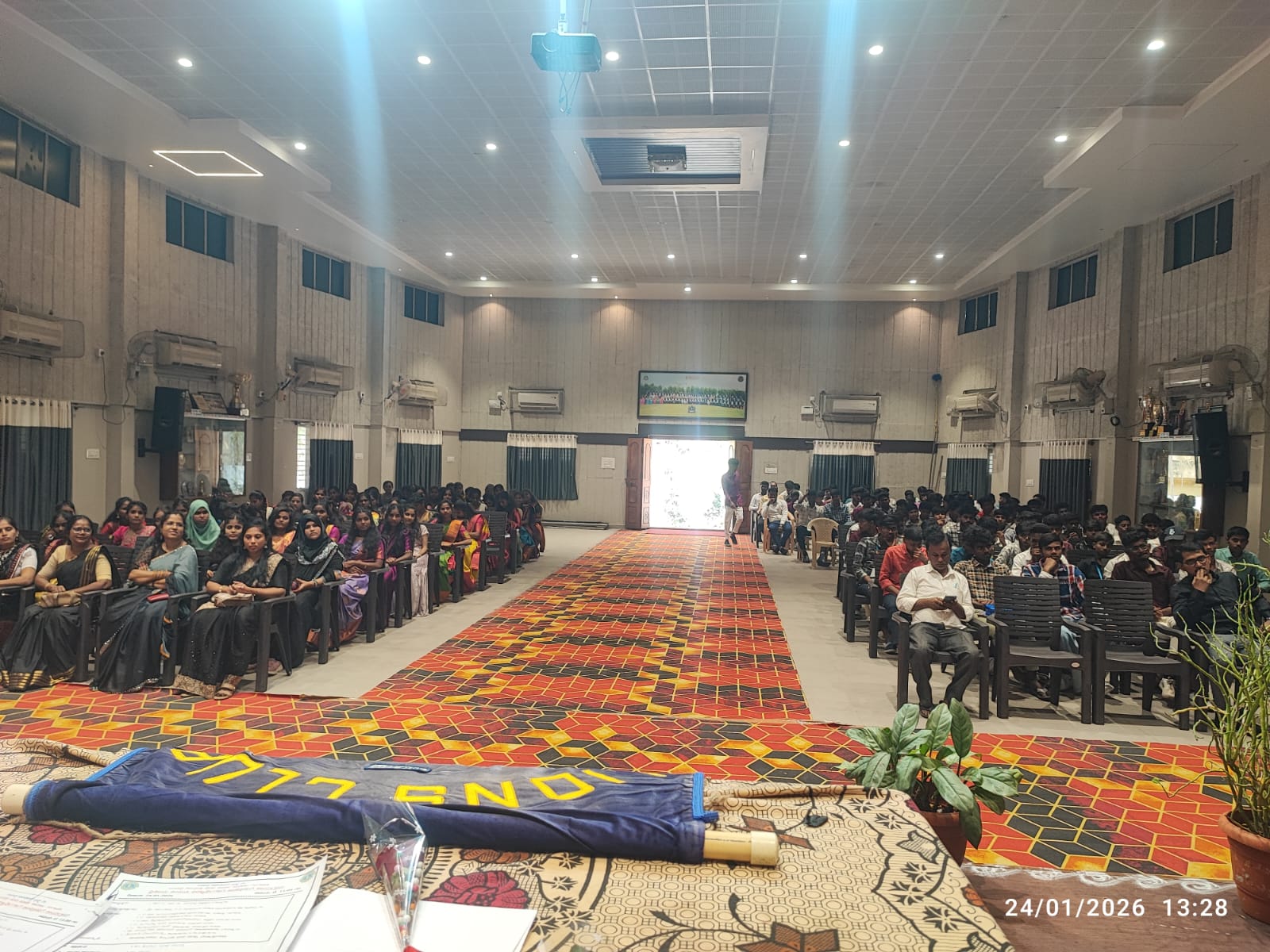 College students sendoff ceremony and Cyber crime and education awareness every