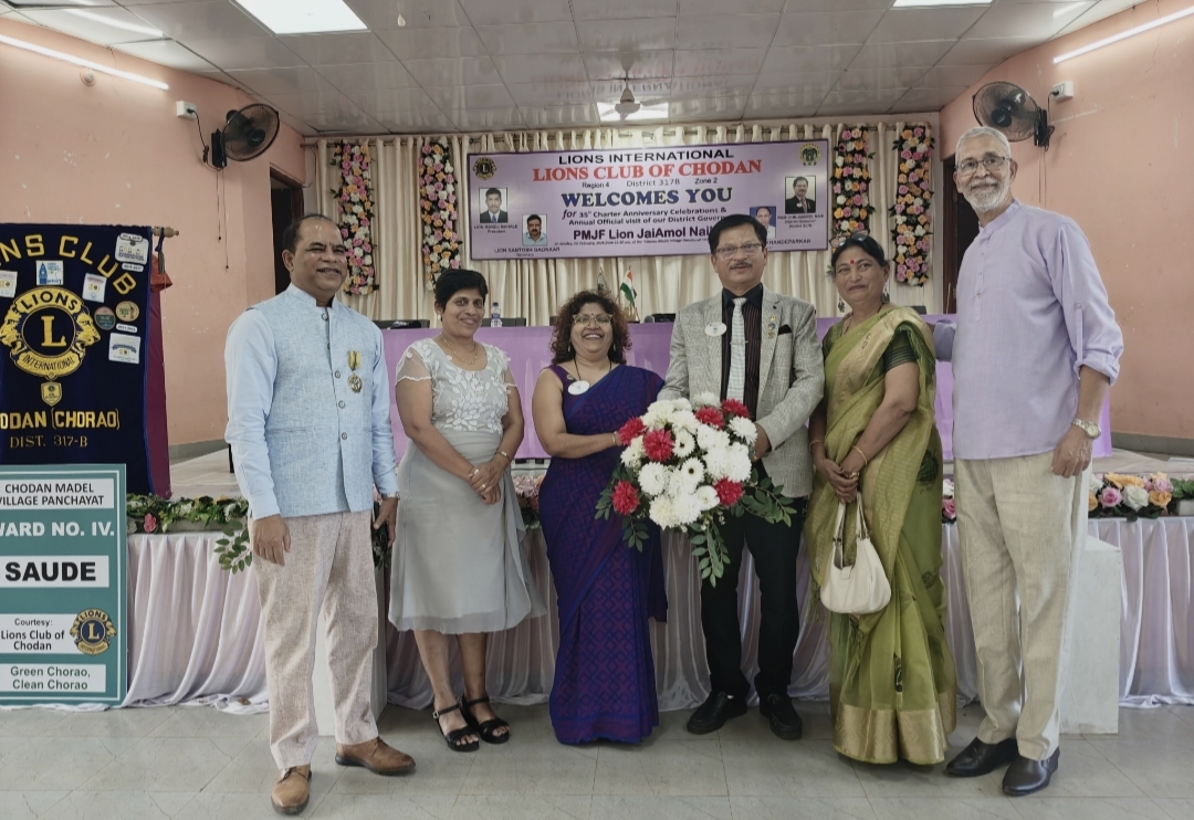 President and Members of Lions Club of Panjim attended the Official visit of District Governor to Lions Club of Chodan