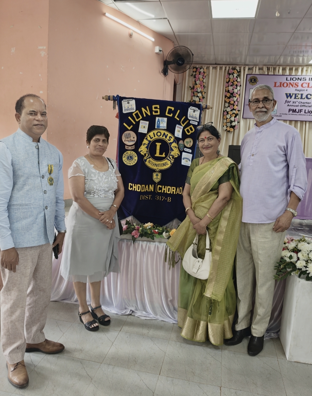 President and Members of Lions Club of Panjim attended the Official visit of District Governor to Lions Club of Chodan