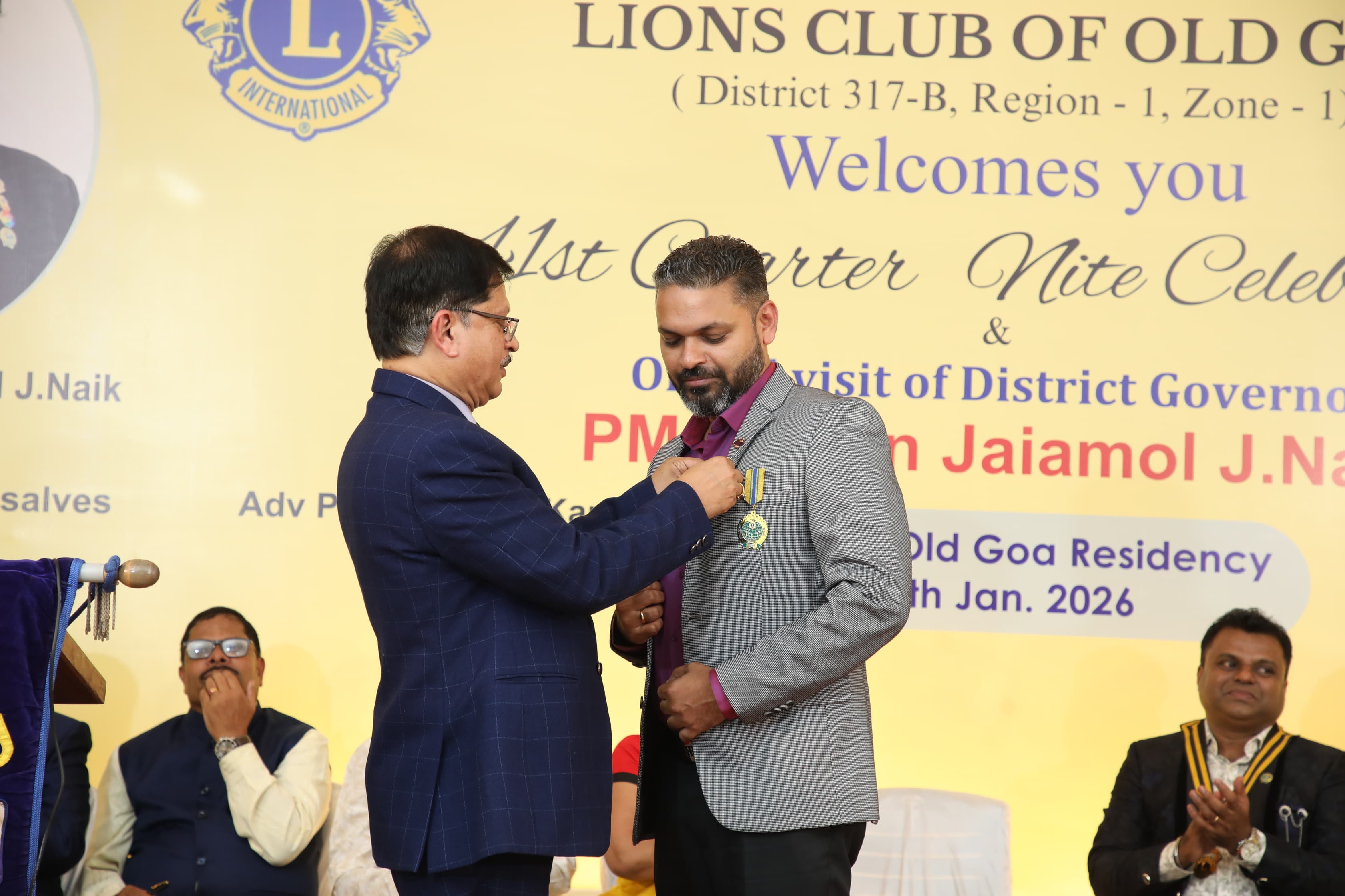 Received District Governor’s recognition during the official Visit at Lions club of Old Goa 