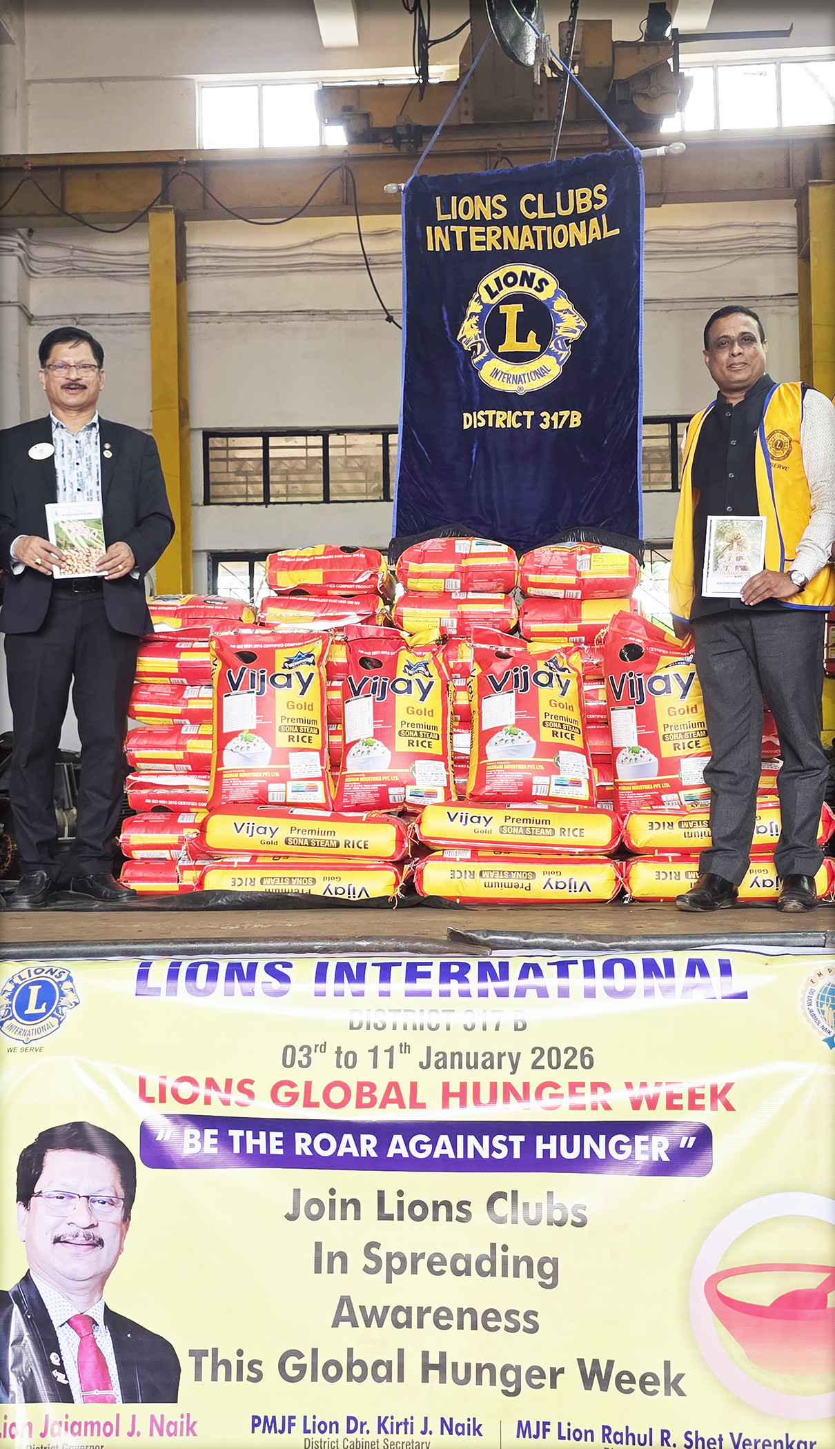 Hunger Service Week For Rice Bags Distribution To The Goa Region Rs 12,000 From Yogiraj Kamat Donated For Rice Bags