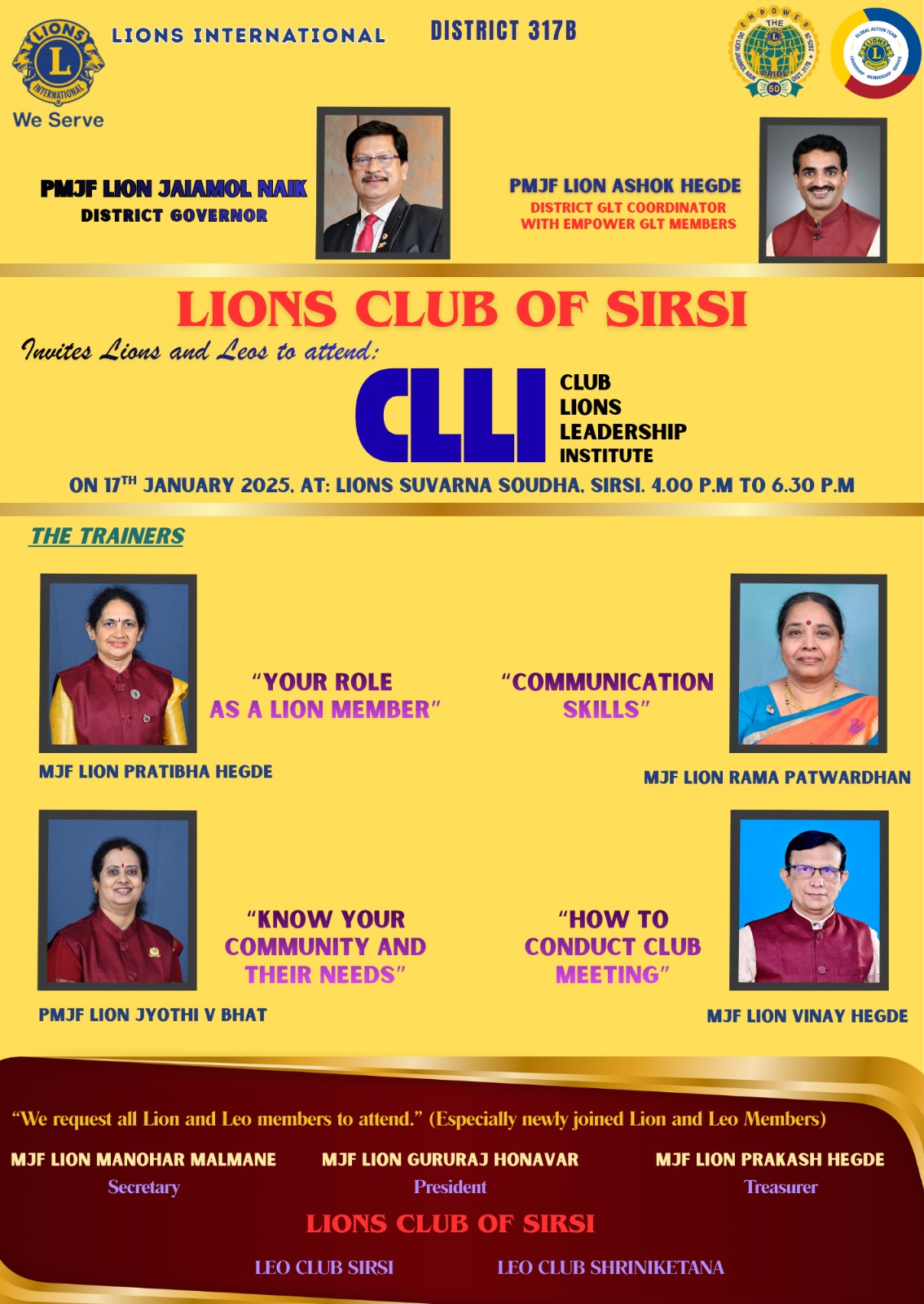 CLLI BY LIONS CLUB OF SIRSI