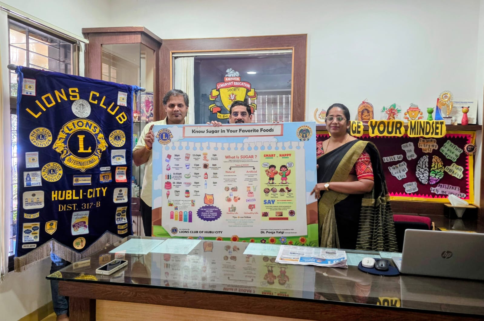 On 4th January, 2026, We, the P S T of the Lions Club of Hubli City, successfully carried out our Signature Service Activity by donating Sugar Boards to KLE's The Banyan School, Hubli.