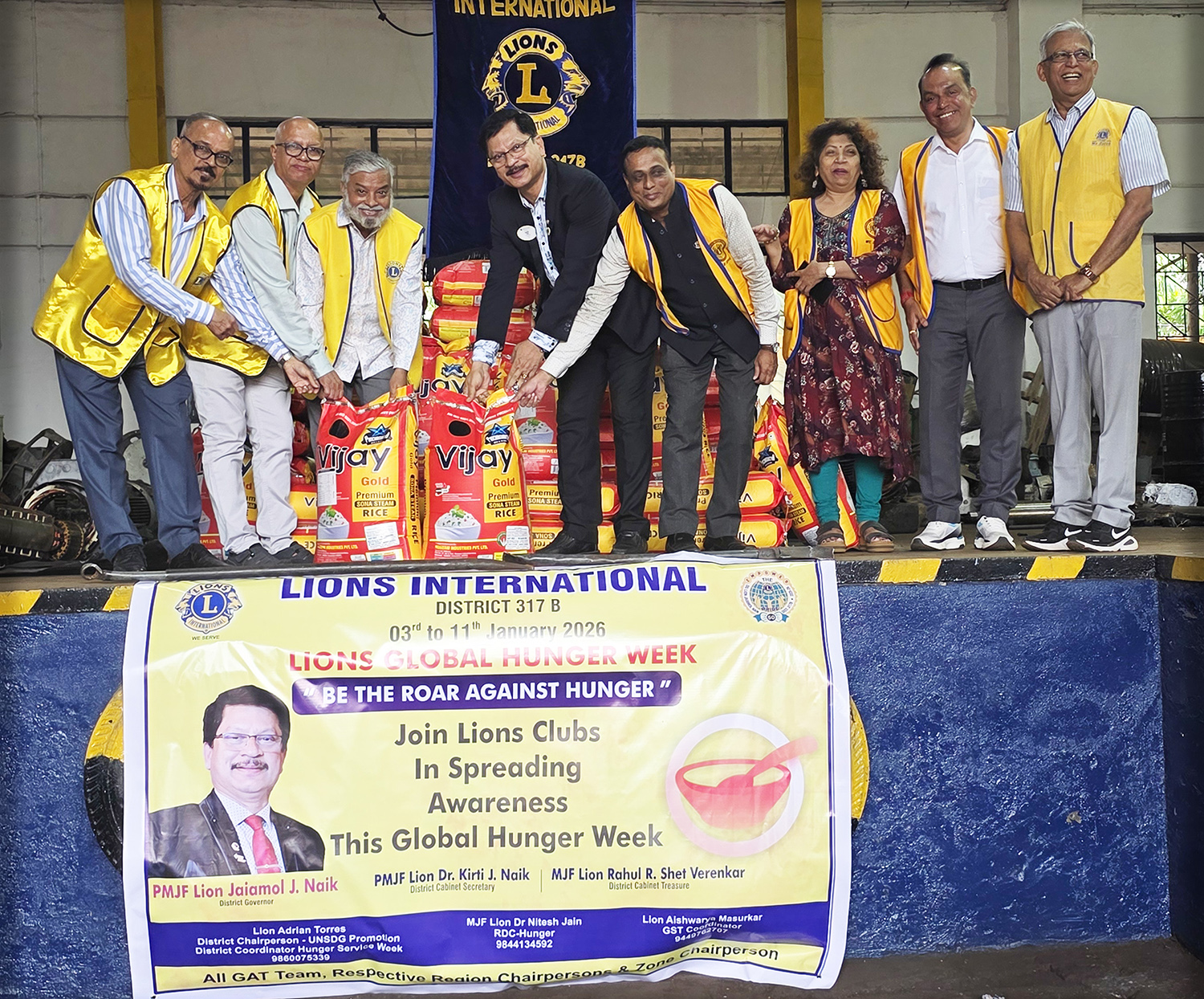 52 Rice Bags Been Distributed to Region Chairpersons & Zone Chairpersons for Global Hunger Week To be Distributed Across Clubs in Goa With Contribution From DC for UNSDG Goals / District Coordinator Hunger Week 2026