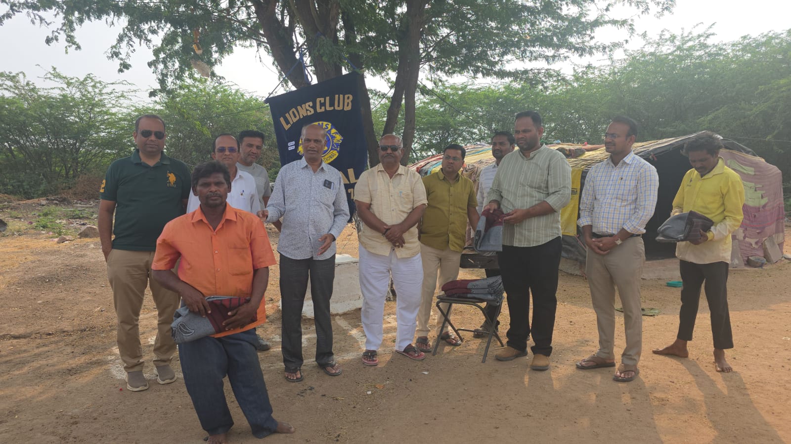 Distribution of bedsheets and blankets to poor people 