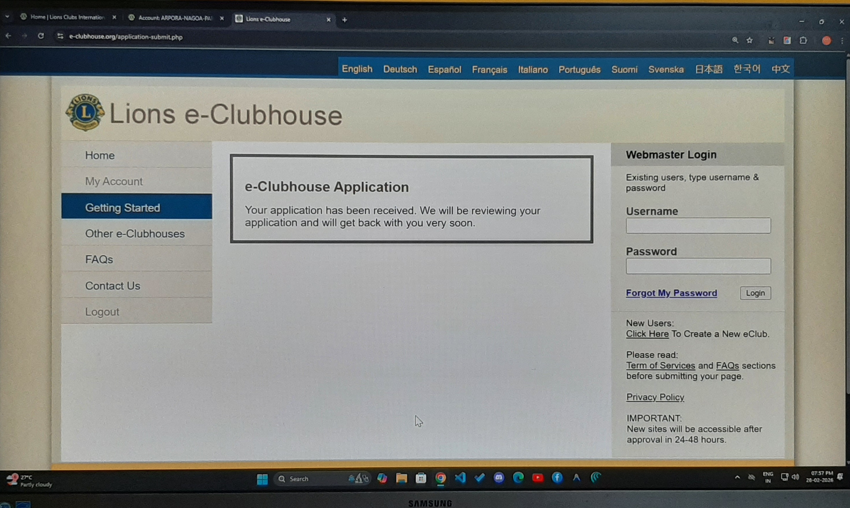 Assistance to Clubs for e-clubhouse website and Lion Portal.