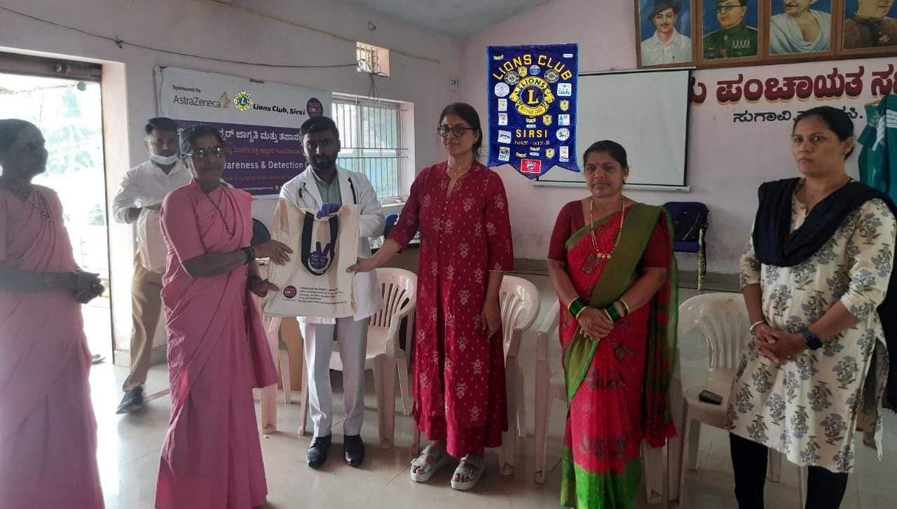 ATTENDED LIONS CLUB SIRSI .Breast and Uterine Cancer Awareness & Detection Camp
