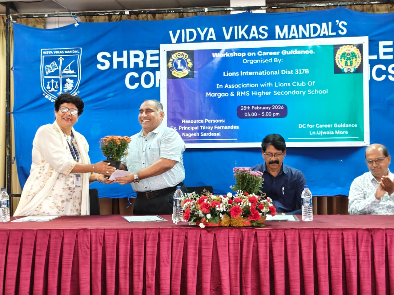 A career guidance workshop was conducted at R.M.S HIGHER SECONDARY SCHOOL, MARGAO.