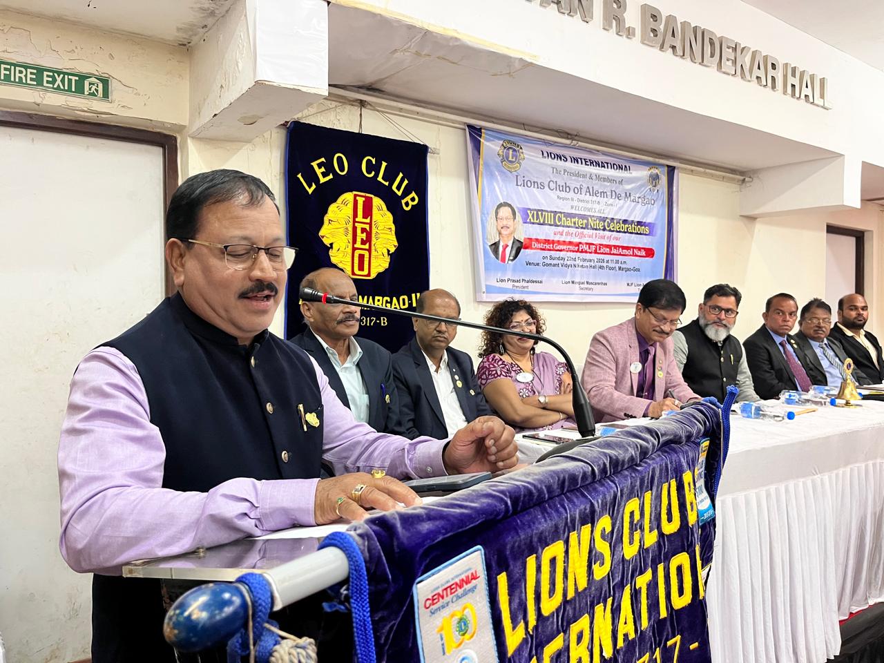 Attended Charter Nite and District Governor visit of Lions club of Alem the Margao 