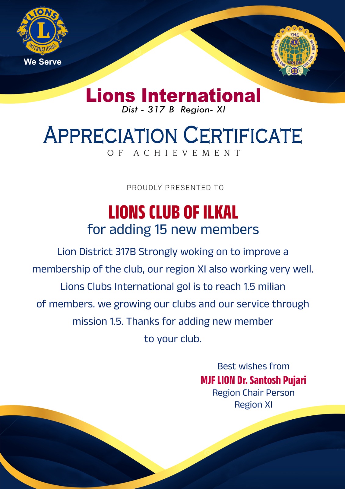 Addition 15 new members to Club 