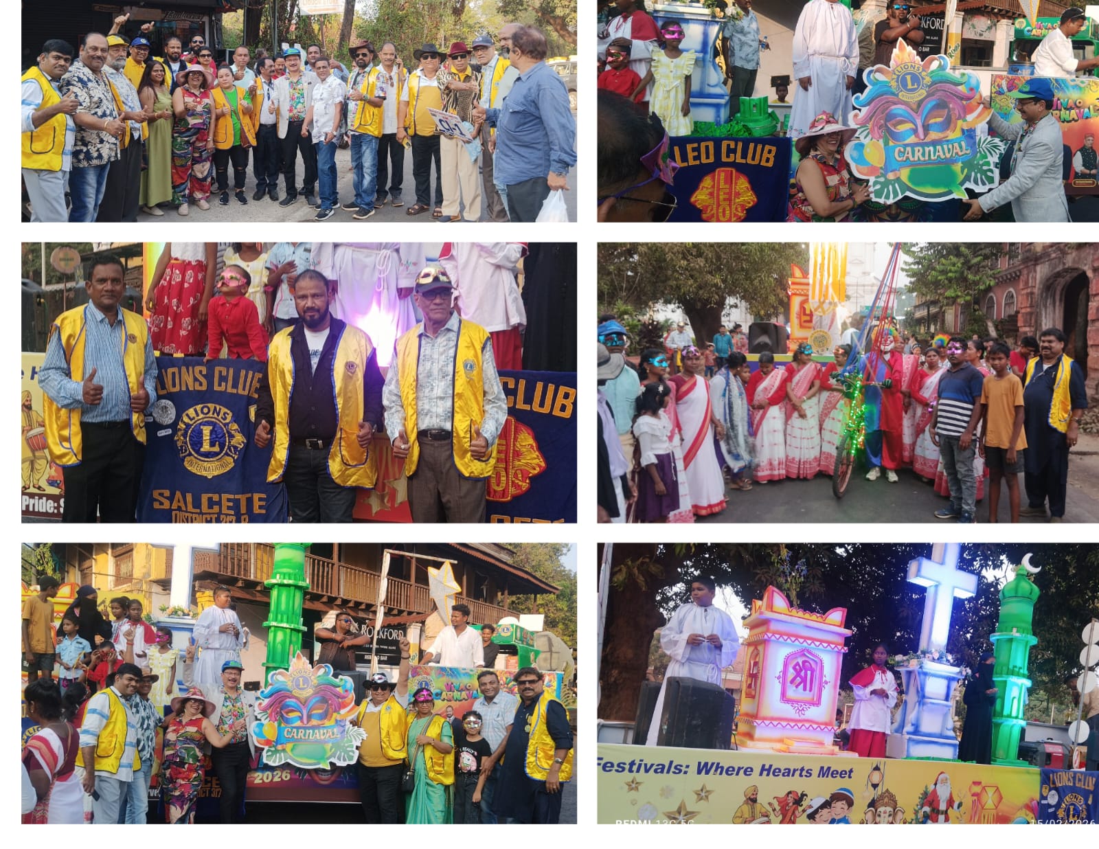 Attended Carnival Float of District 317 B Lions Float of  STAND TOGETHER FOR RELIGIOUS EQUALITY. 🛕🕌⛪✝️🕉️☪️  ONE RELIGION ie. RELIGION OF LOVE .  FESTIVALS UNITE, LIONS SERVE.  DG, DCS, DCT were Present
