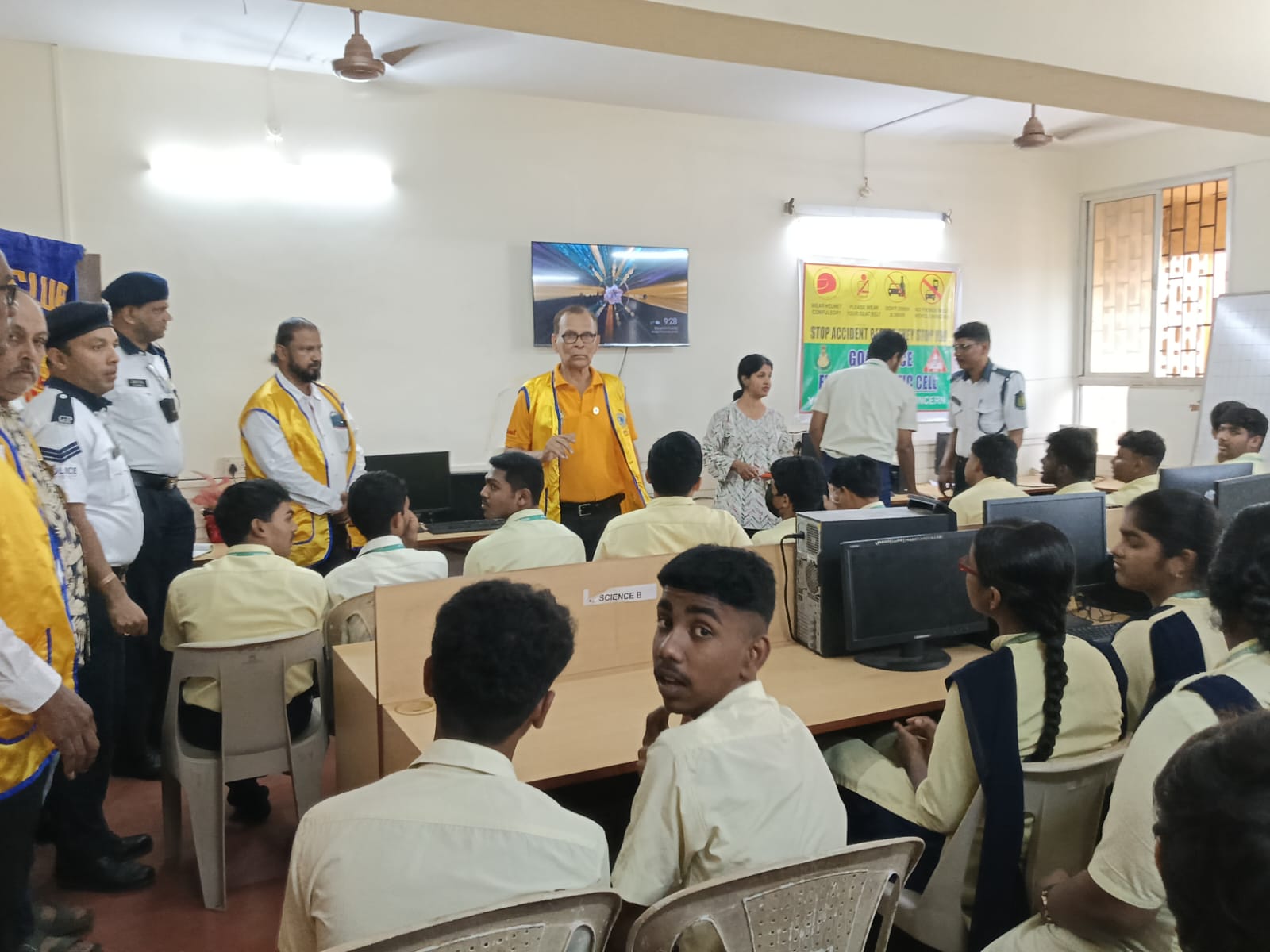 Organised traffic awareness and safety program at Government multipurpose higher secondary school Borda 