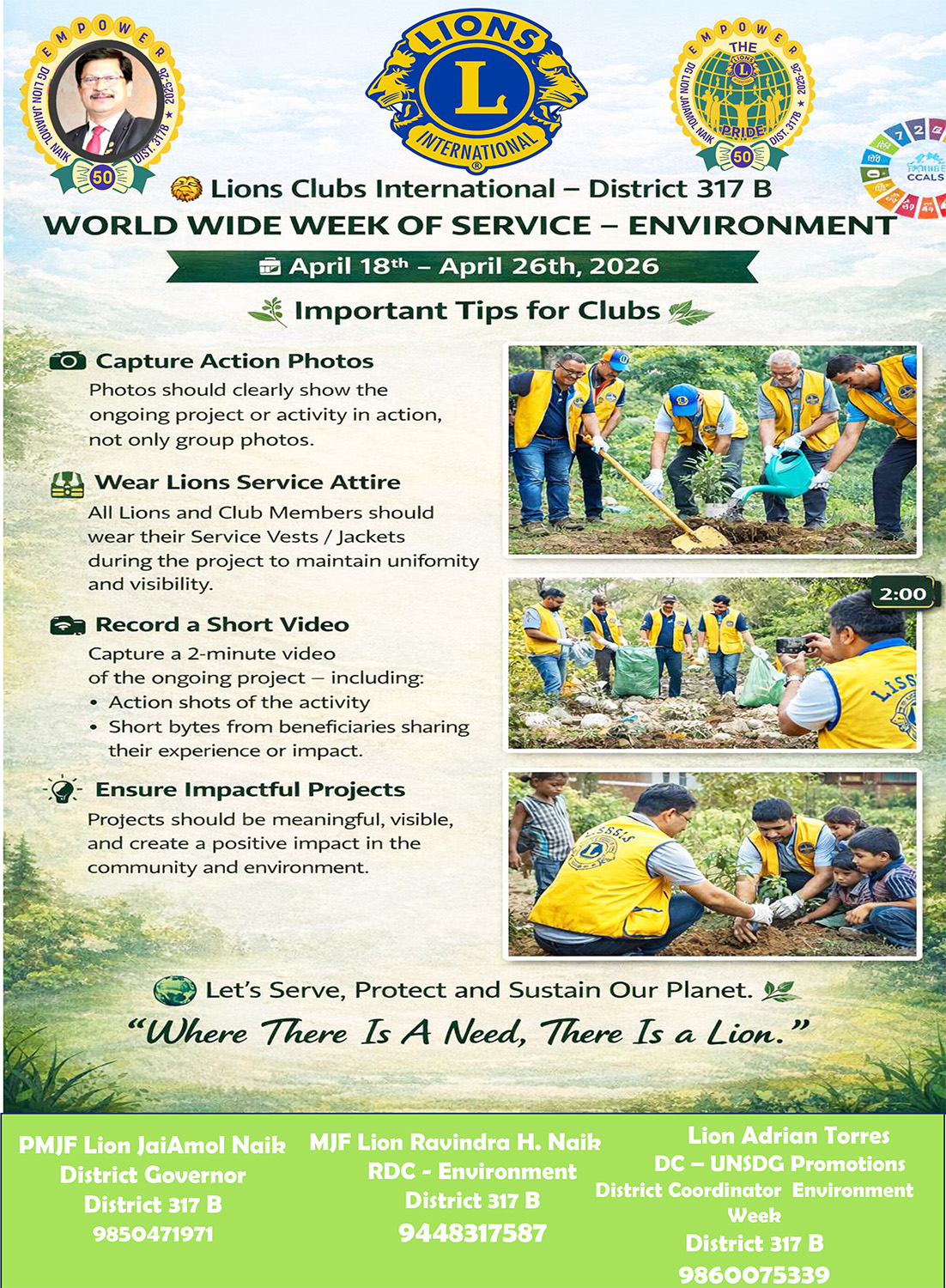 Tips for Clubs Of District To Be Kept To Give An Impact During Environment Week Of Service from April 18th to 26th April