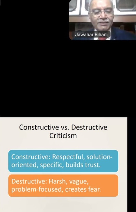 Topic : Constructive Criticism