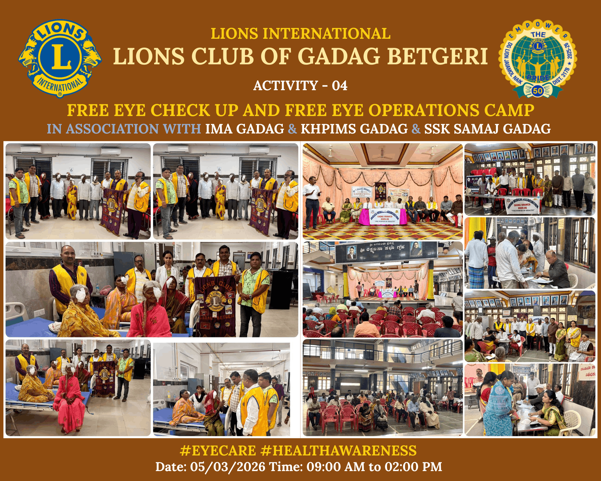 Free Eye Check Up and Free Eye Operation