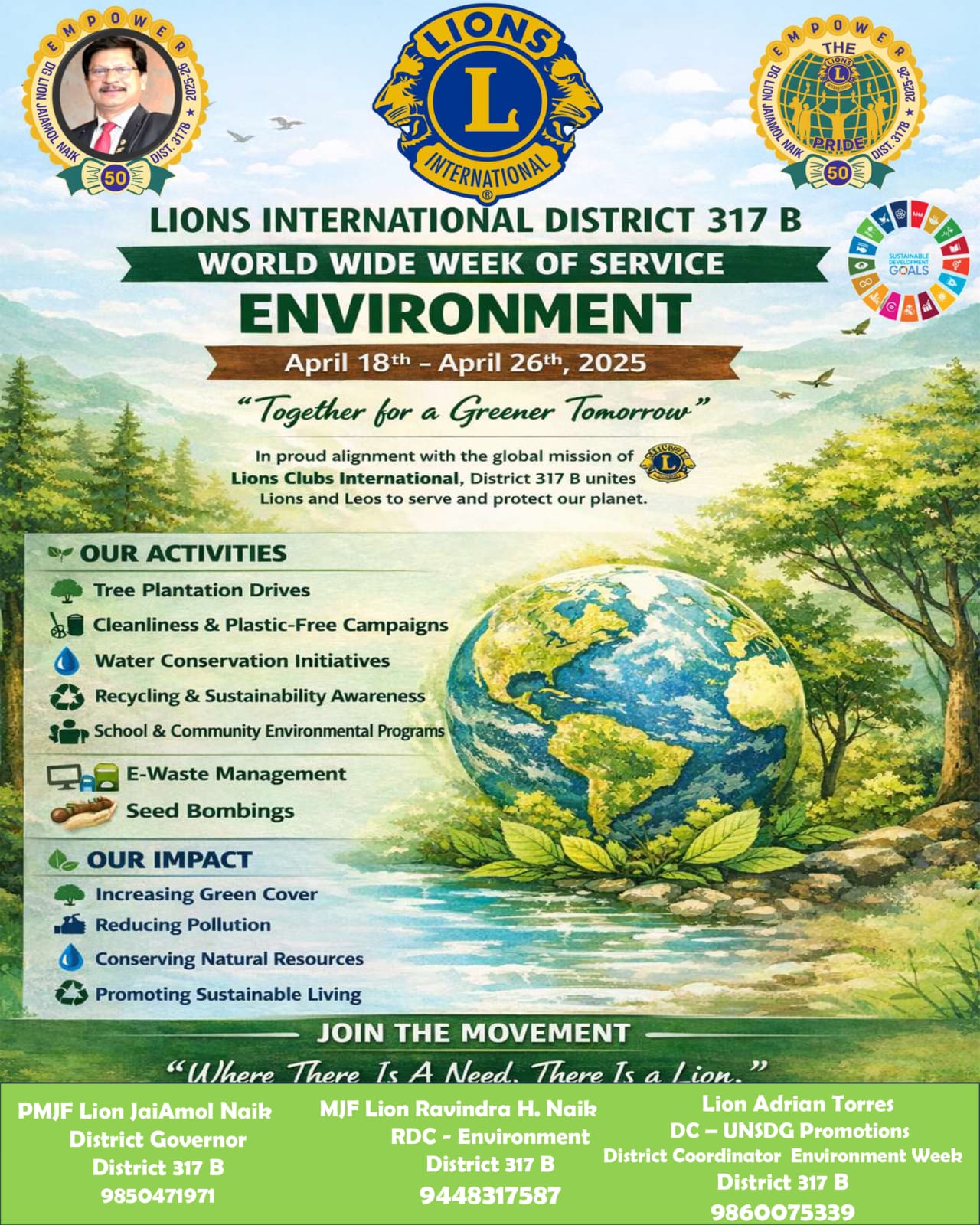 Gearing Up With Plans And Motivating Clubs For 3rd World Wide Week of Service - Environment Week