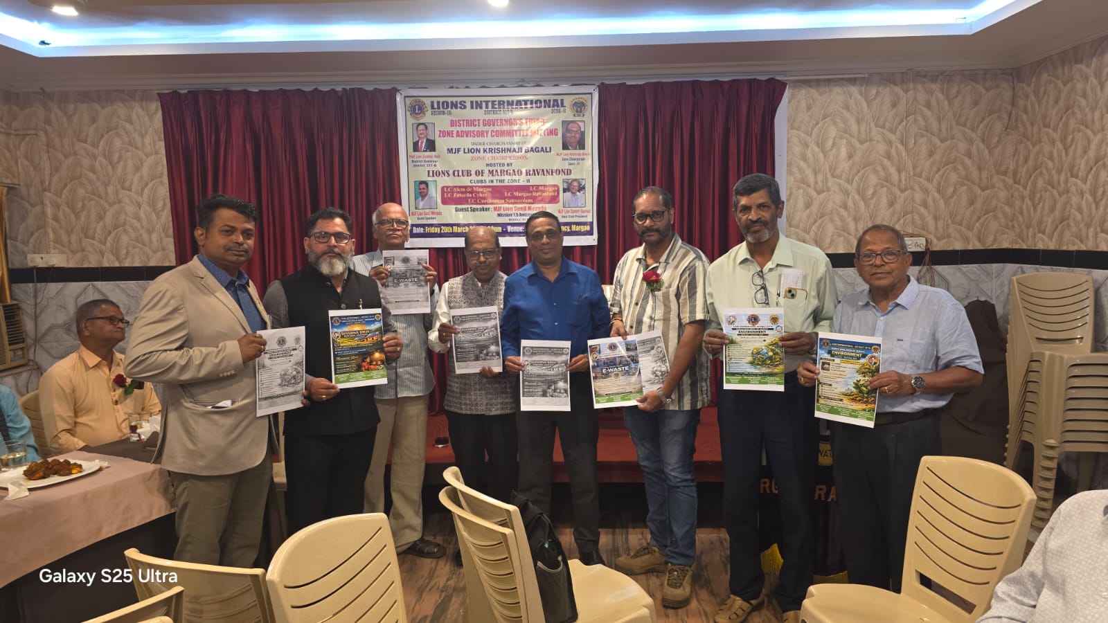 At The Third Zone Advisory Met The Lion Members of LC MArgao Ravanfond, Curchorem Sanvordem, Fatorda Cyber City, Alem De Margao, Margao With The World Wide Week of Service and Released The Brochures
