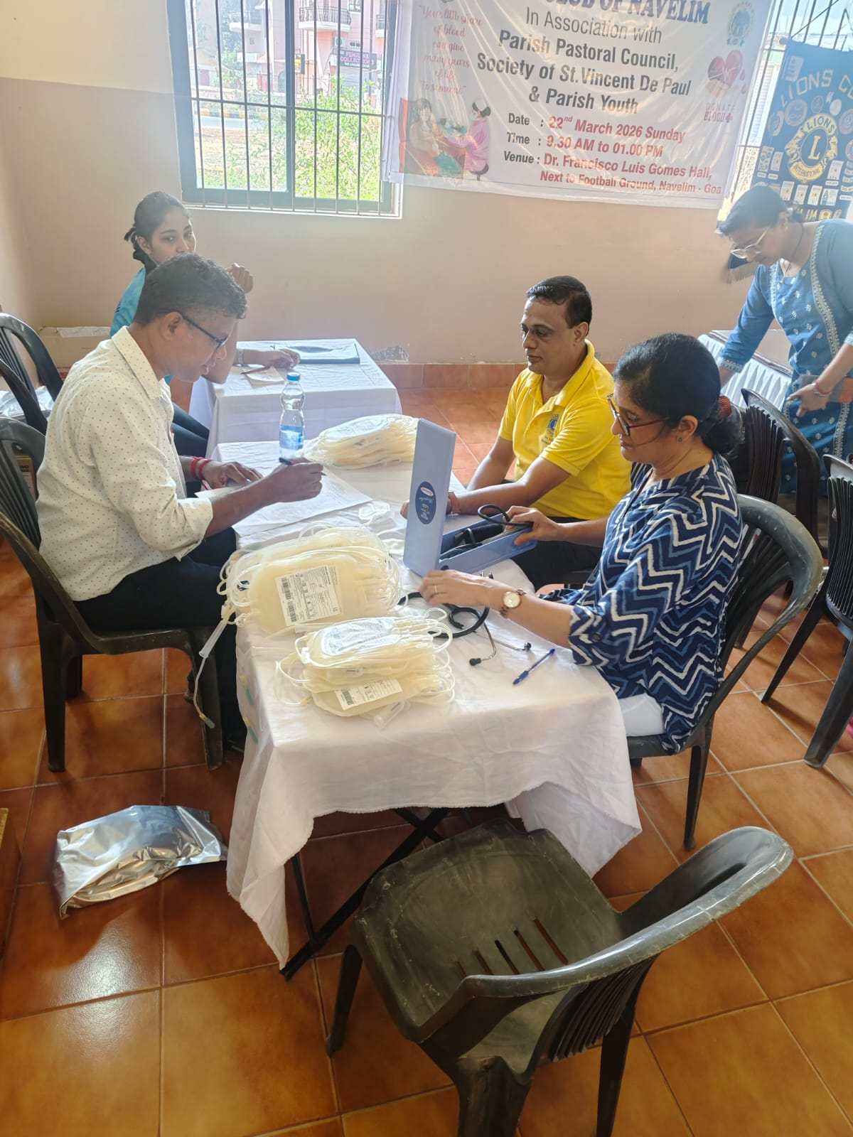 Donated Blood with Blood Donation Camp organised by Home Club Lions Club of Navelim