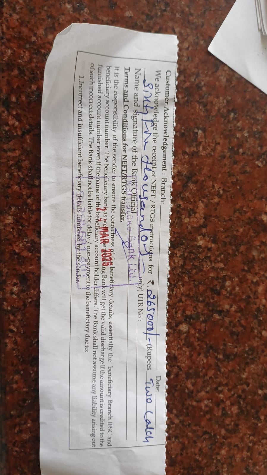 INTERNATIONAL DUES OF 2ND HALF PAID WITHIN THE TIME LIMIT.