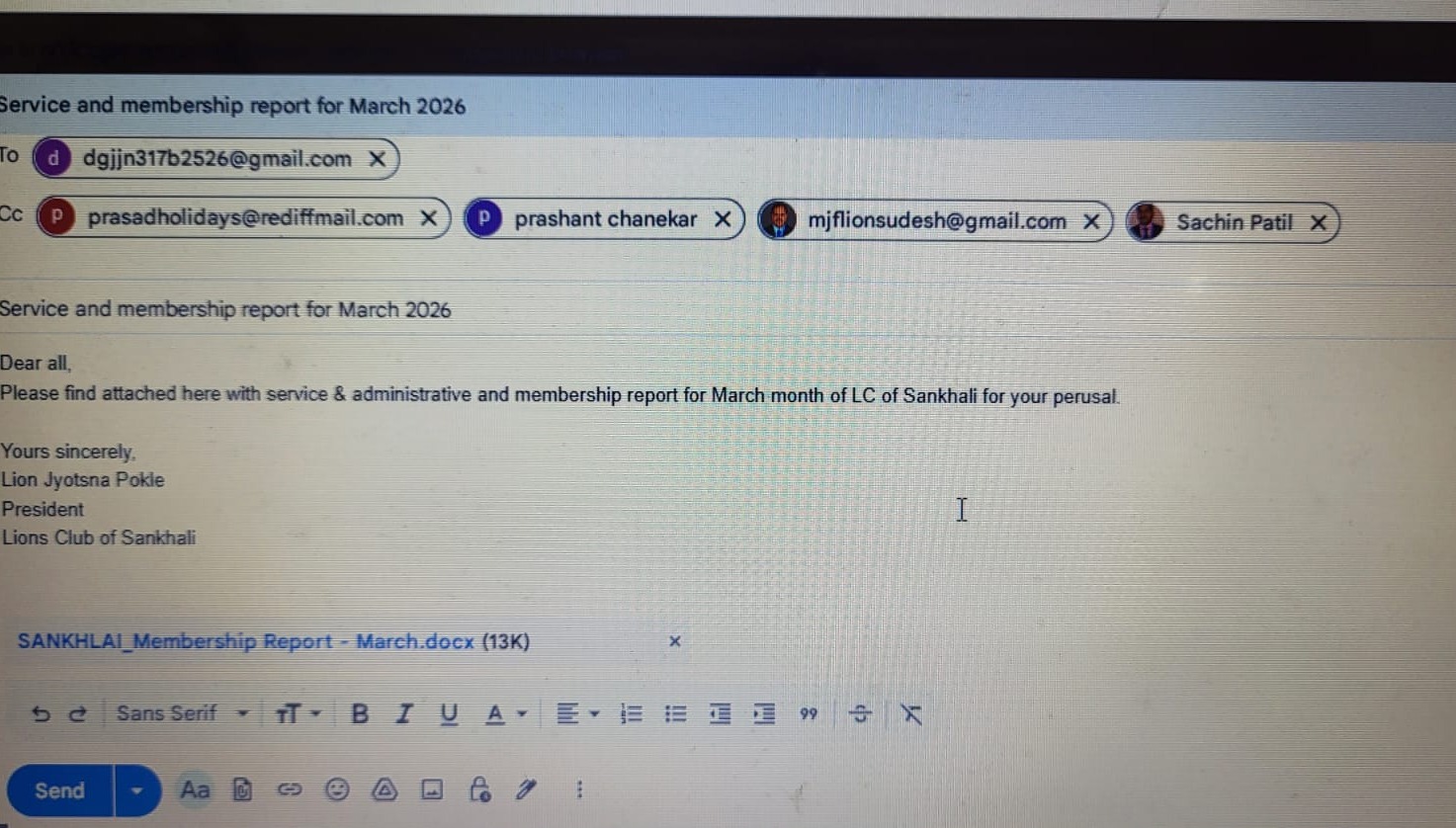 Uploaded activity wise report including membership report on district portal 