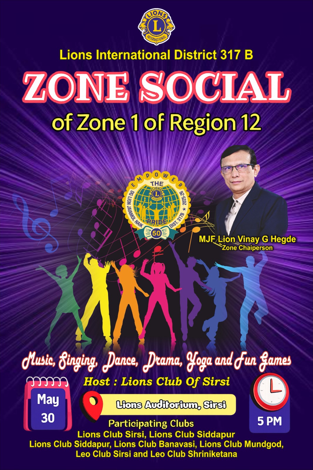ZONE SOCIAL OF ZONE 1 OF REGION 12 BY ZC MJF LION VINAY G HEGDE