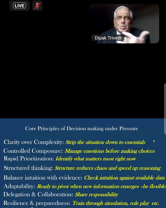 Topic: Decision Making Under Pressure