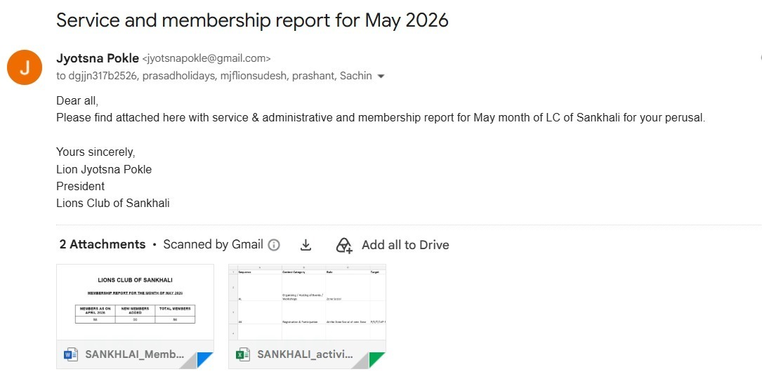 Uploaded club activities on District Portal and on Lions Portal 