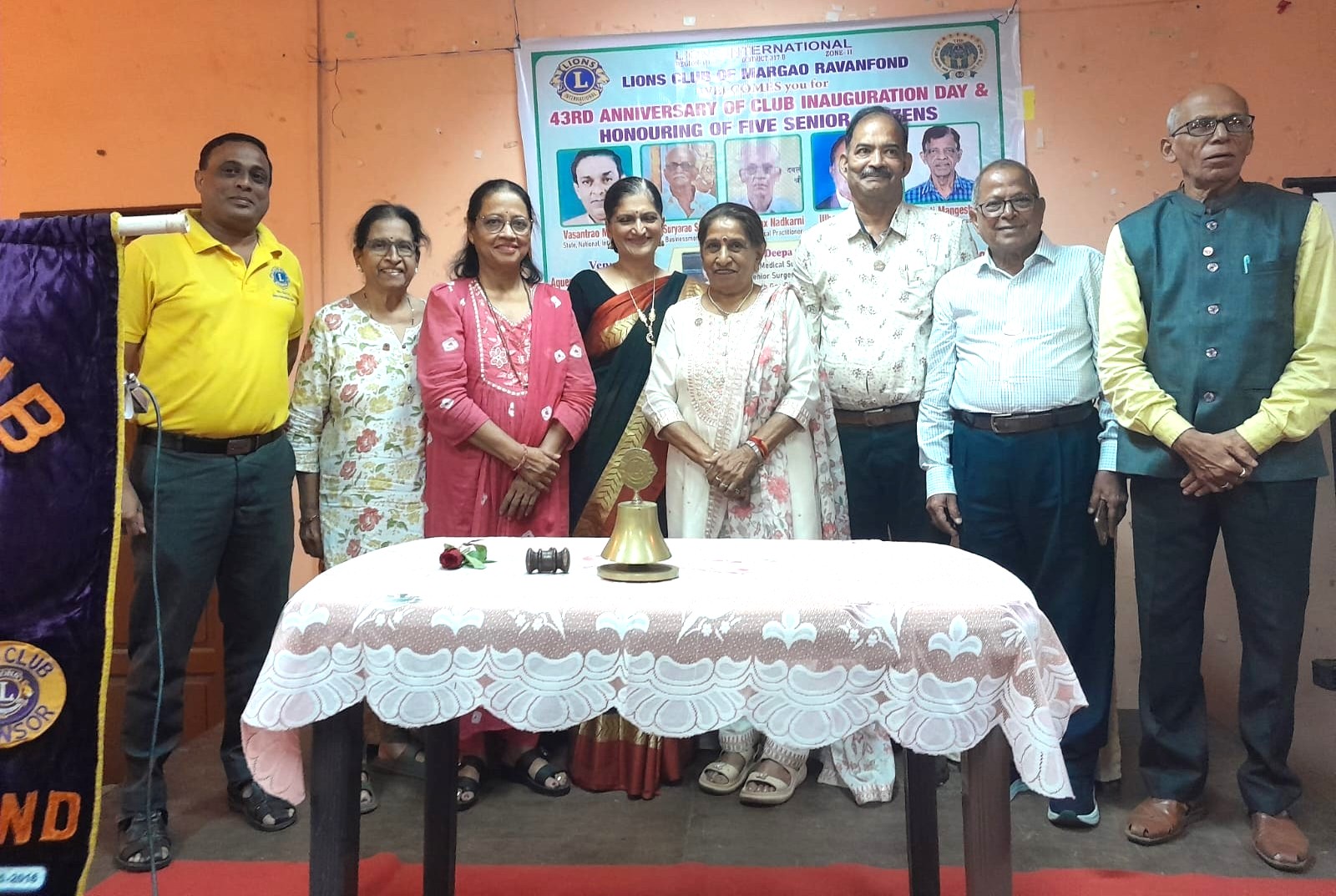 Attended 43rd Anniversary of Club Inauguration Day of LC Margao Ravanfond and Honouring of 5 Senior Citizens at the Hands of CG Dr Deepa Corriea