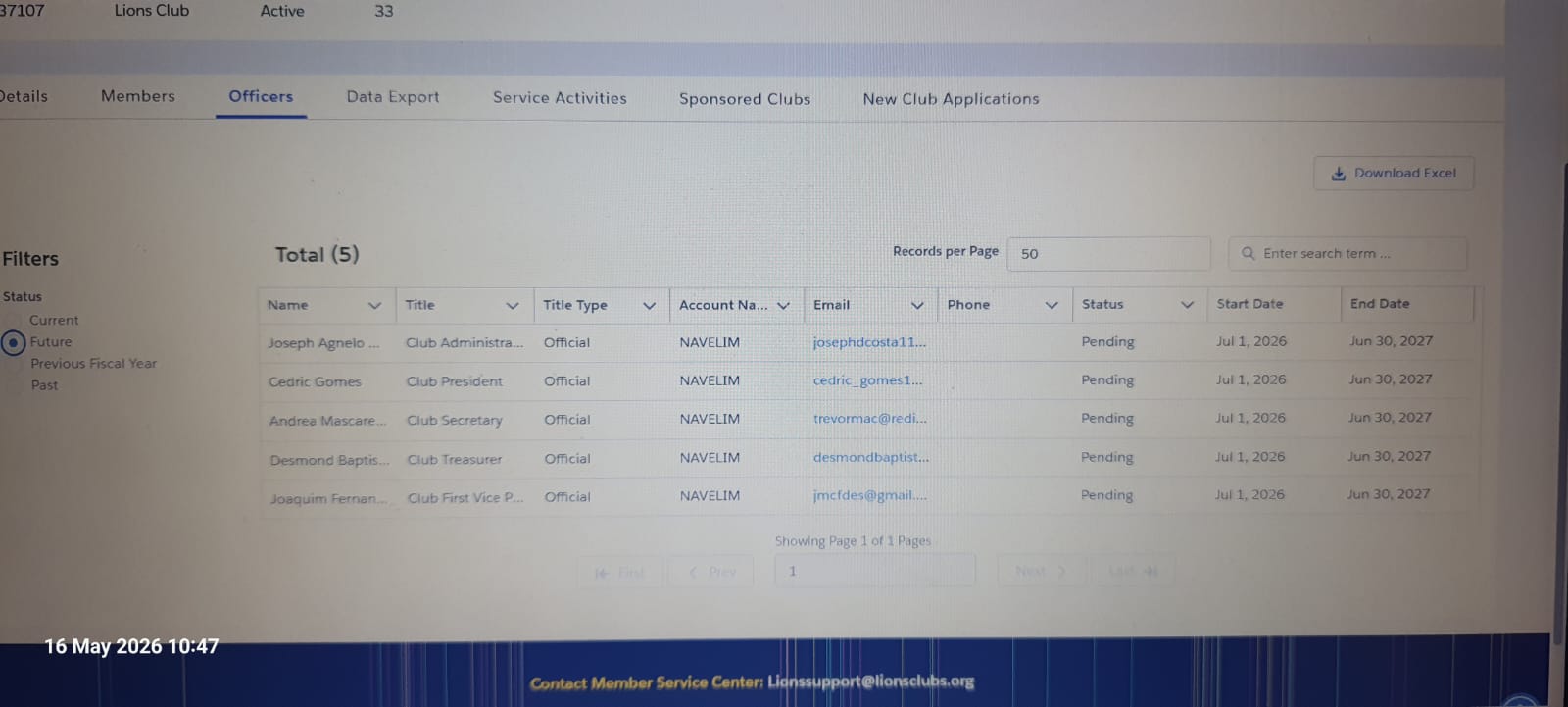 PU 101 Uploaded On Lions Portal of LC NAvelim on Time