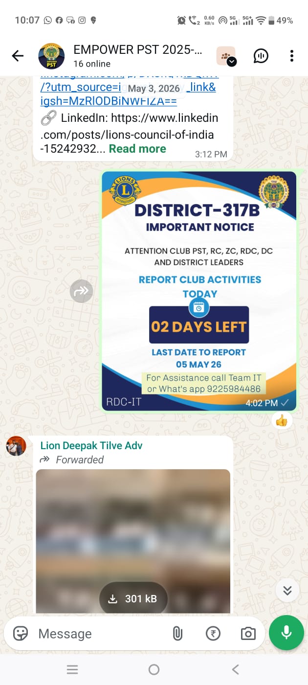 SENDING ALERT MESSAGE THROUGH FLYER ON ACTIVITY REPORTING ON 03 MAY 26