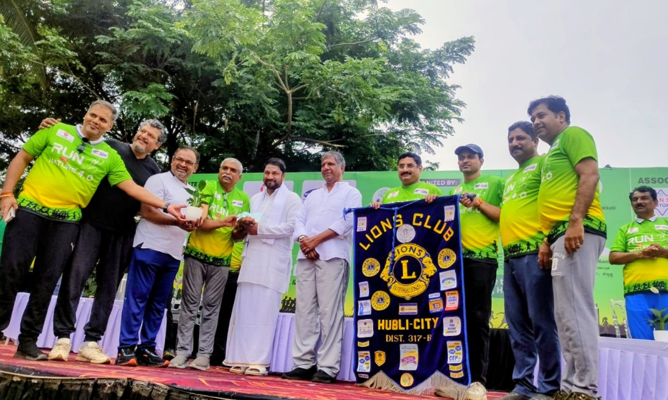 on the occasion of World Environment Day, the Run for Nature 4.0 Marathon,the Lions Club of Hubli City contributed 100 saplings worth ₹21,000 towards the event.