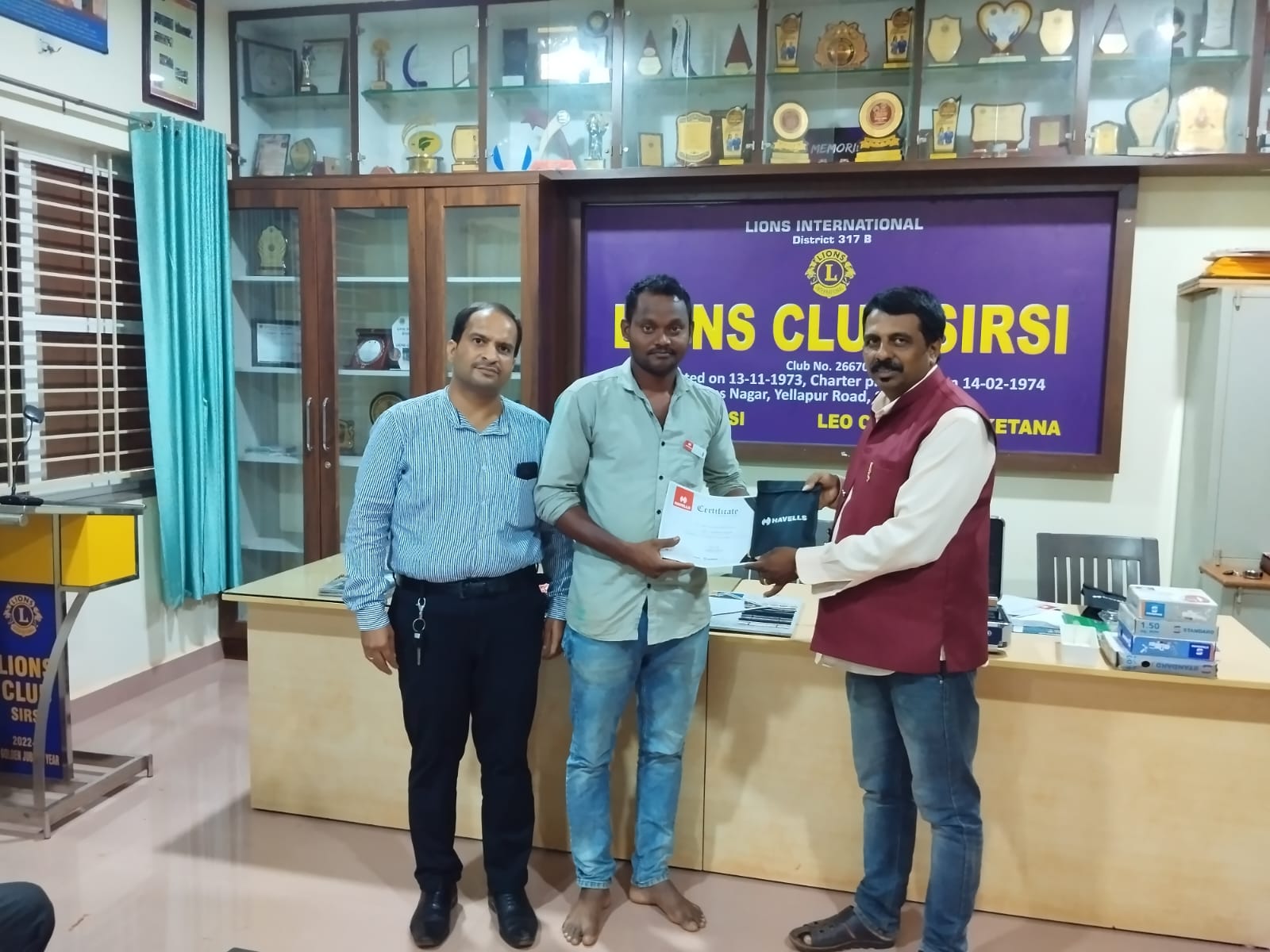 ATTENDED THE ELECTRICIAN DAY CELEBERATION BY LIONS CLUB OF SIRSI