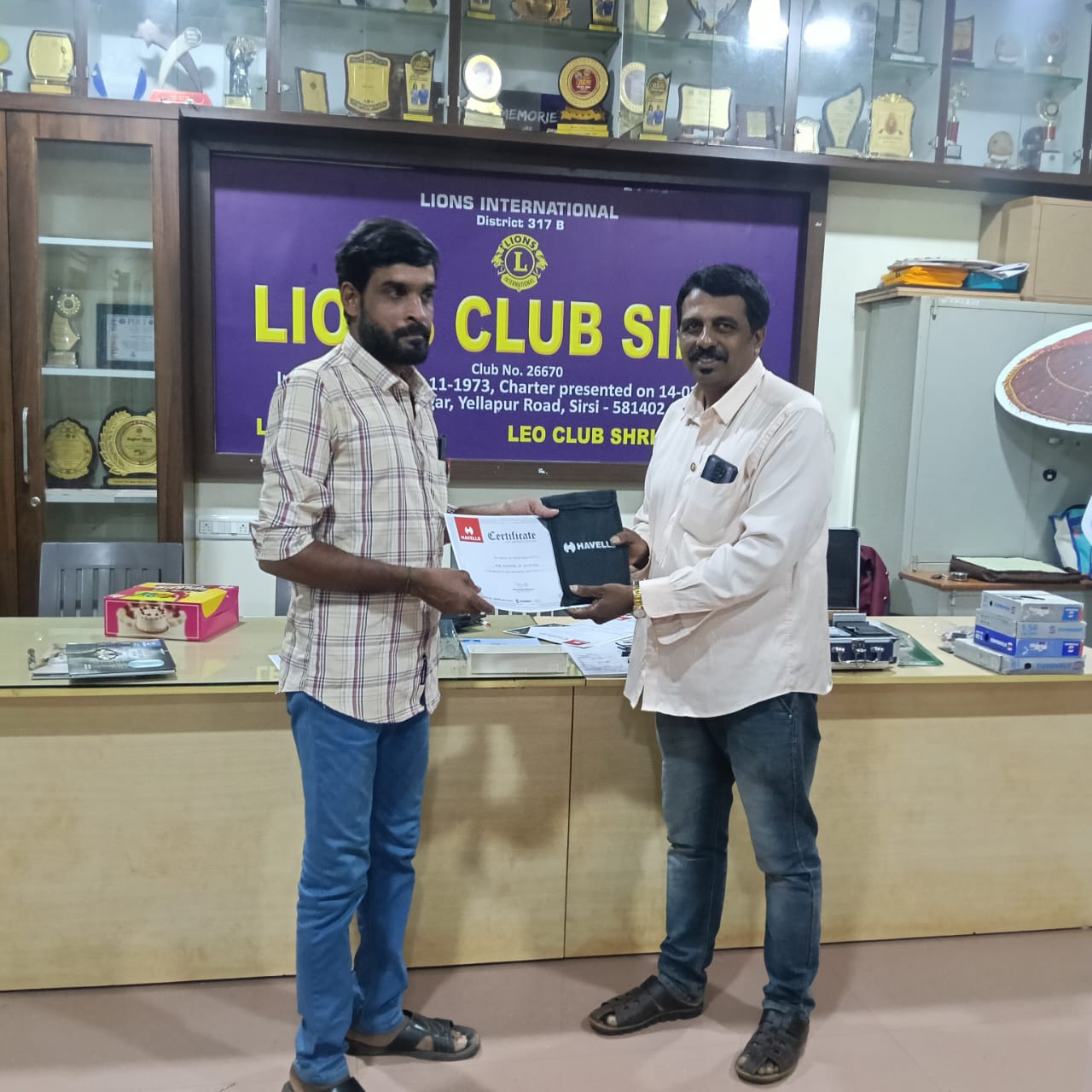 ATTENDED THE ELECTRICIAN DAY CELEBERATION BY LIONS CLUB OF SIRSI