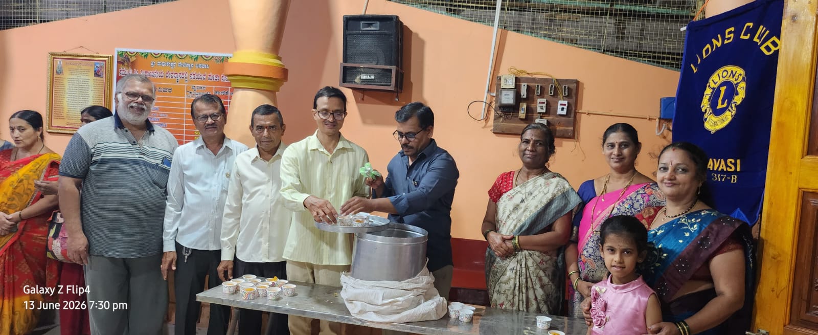 Distribution of Prasadam and snacks 
