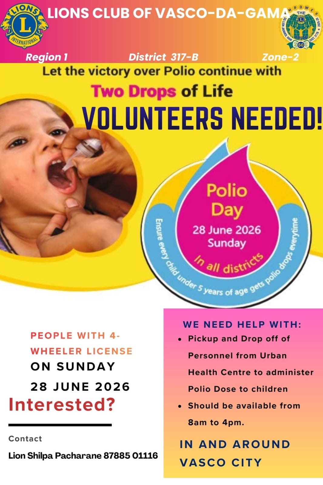 Volunteering for Pulse polio day