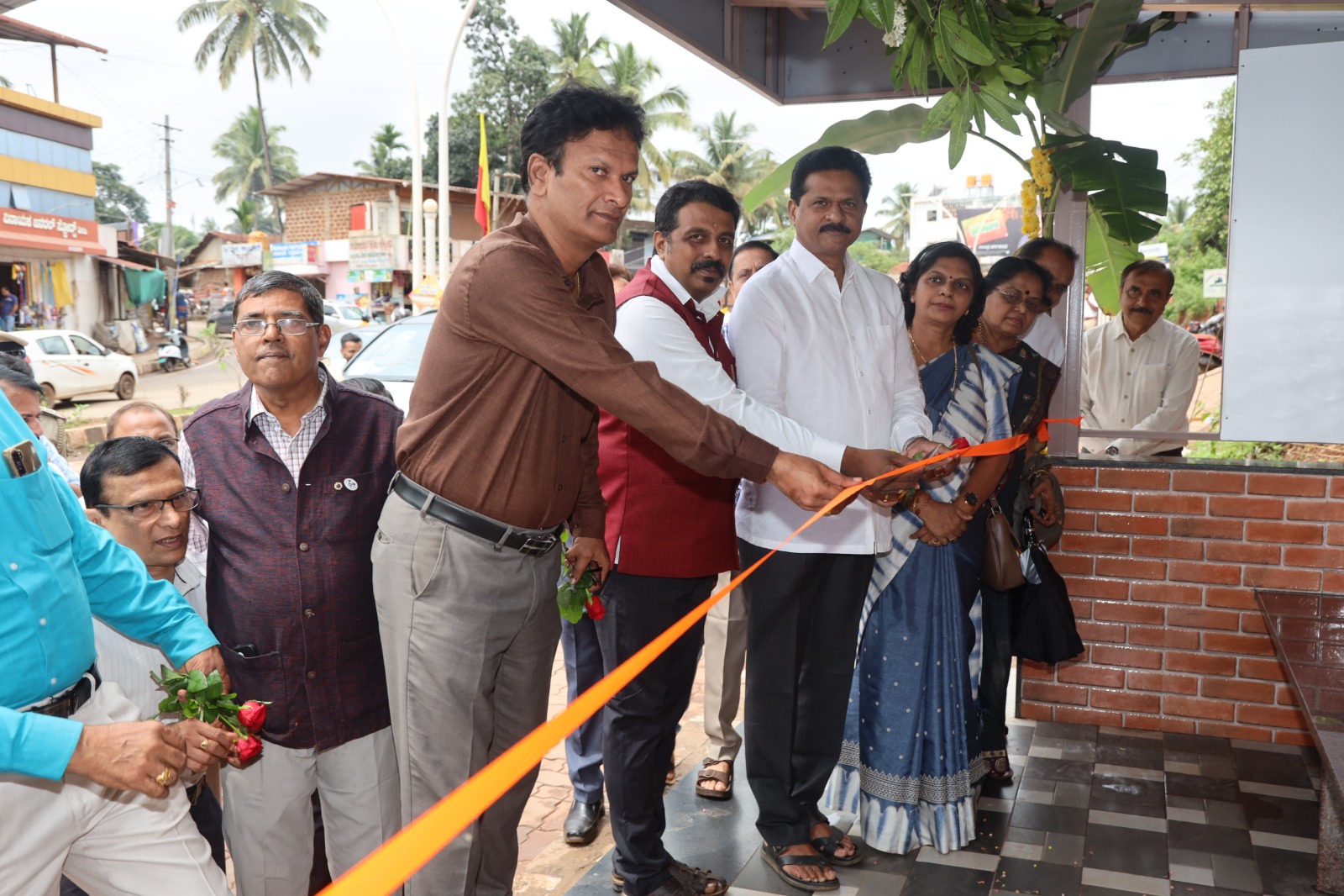 INNAUGURATION OF BUS SHELTERAND OPENED FOR PUBLIC USE AT THE HANDS OF MLA