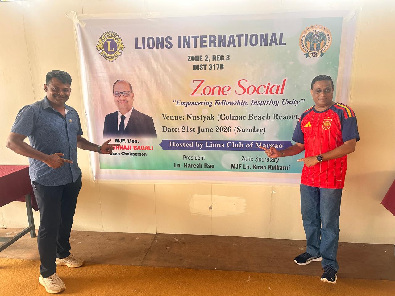 Attended Zone Social of Zone Chairperson Lion Krishna Bagali at Colmar Resort at Colva