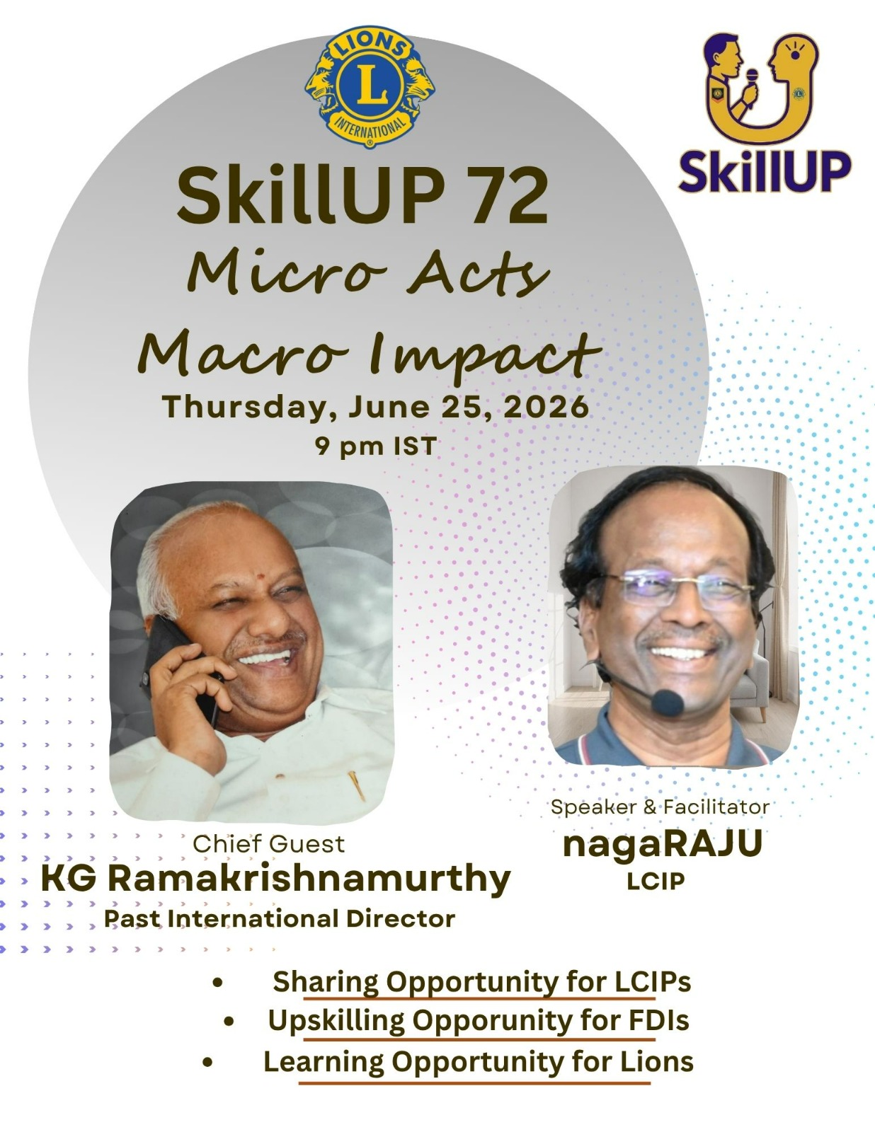Attended SkillUP -  72 Thursday, June 25, 2026, 09:00 PM IST  Join on Zoom: https://us06web.zoom.us/j/9603320320?pwd=nik8c8At7M4fGaQSarOkQqoM6OkxFd.1&omn=89369563494 ID: 960 332 0320 Passcode: RAJU