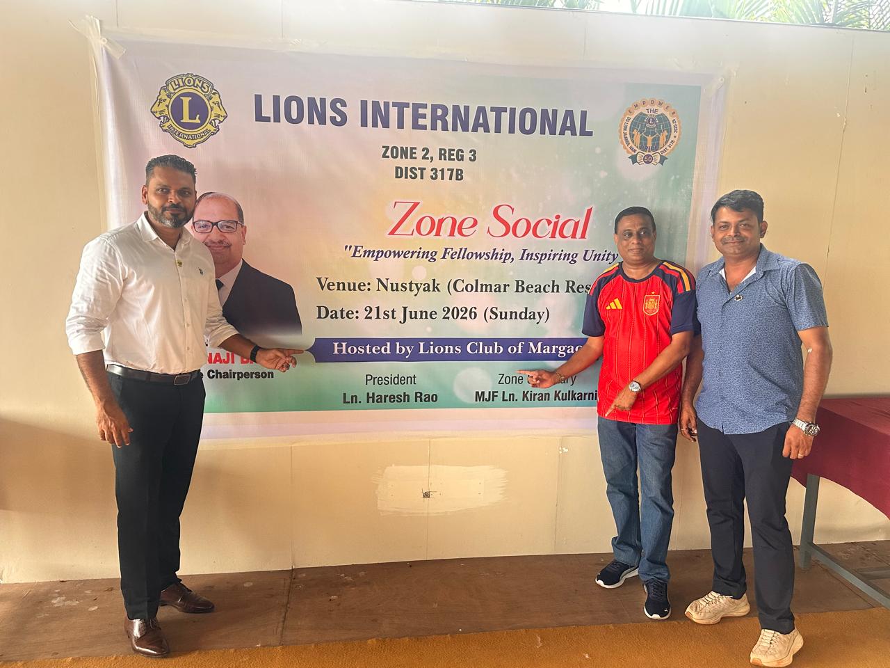 Attended Zone Social of Zone Chairperson Lion Krishna Bagali at Colmar Resort at Colva